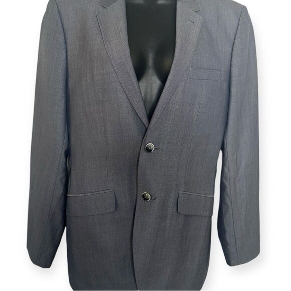 Ted Baker Men’s Blazer 38R Wool-Silk Blend Gray Suit Jacket Preppy Sport Coat - Picture 3 of 10
